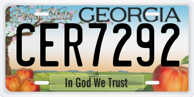 GA license plate CER7292