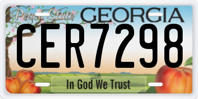 GA license plate CER7298