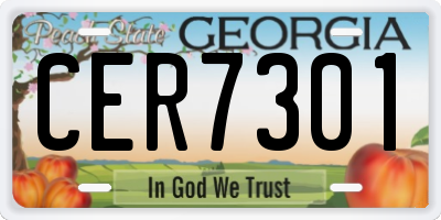GA license plate CER7301