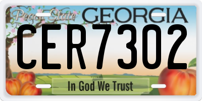 GA license plate CER7302
