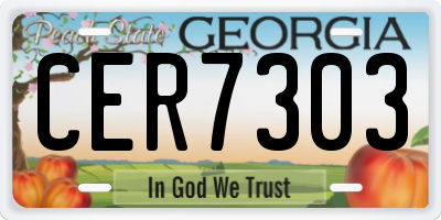 GA license plate CER7303