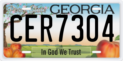 GA license plate CER7304