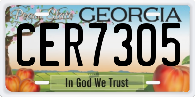 GA license plate CER7305