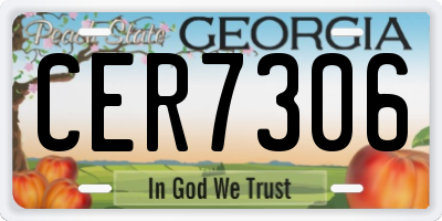 GA license plate CER7306