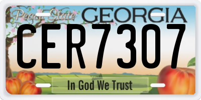 GA license plate CER7307