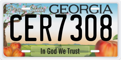 GA license plate CER7308