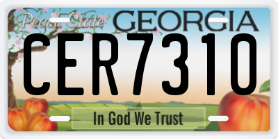 GA license plate CER7310