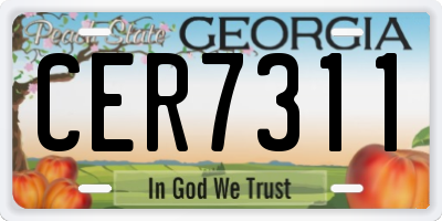GA license plate CER7311