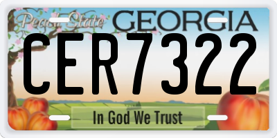 GA license plate CER7322