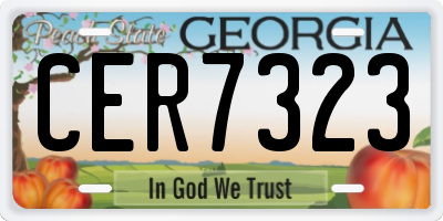 GA license plate CER7323