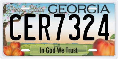 GA license plate CER7324
