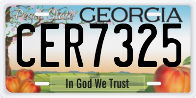 GA license plate CER7325