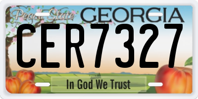 GA license plate CER7327