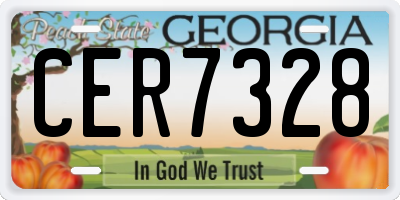 GA license plate CER7328