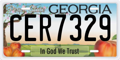GA license plate CER7329