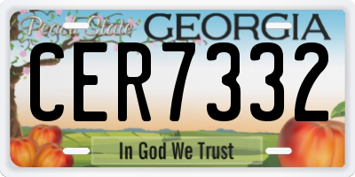 GA license plate CER7332