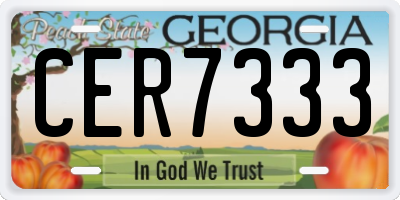 GA license plate CER7333
