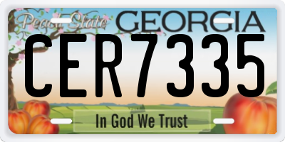 GA license plate CER7335