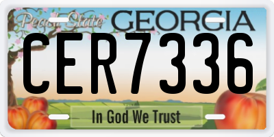 GA license plate CER7336