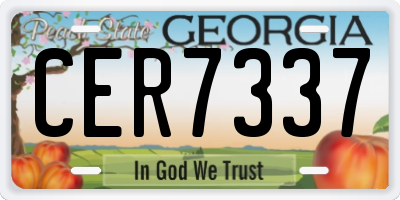 GA license plate CER7337