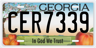 GA license plate CER7339