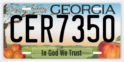 GA license plate CER7350