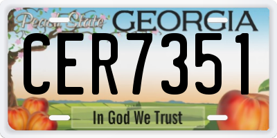 GA license plate CER7351