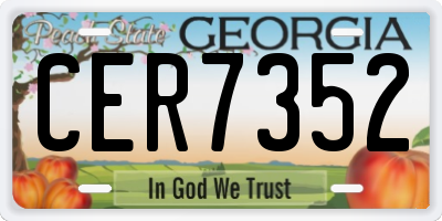 GA license plate CER7352