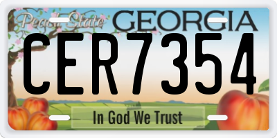 GA license plate CER7354