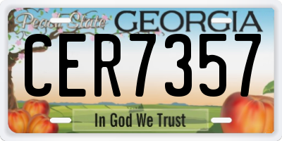 GA license plate CER7357