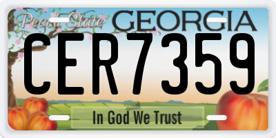 GA license plate CER7359