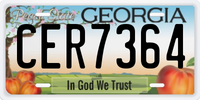 GA license plate CER7364