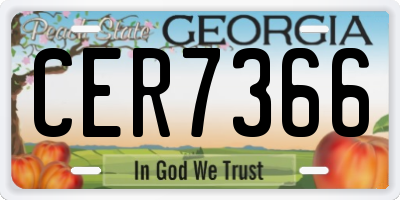 GA license plate CER7366