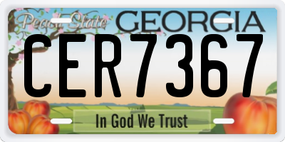 GA license plate CER7367