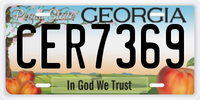 GA license plate CER7369