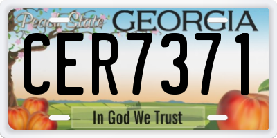 GA license plate CER7371
