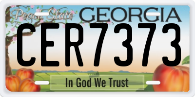 GA license plate CER7373