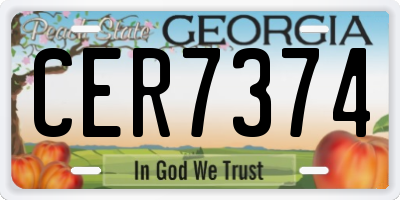 GA license plate CER7374