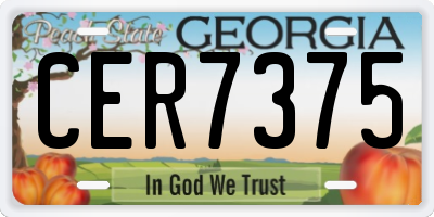 GA license plate CER7375