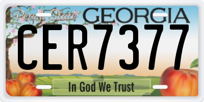 GA license plate CER7377