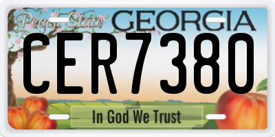 GA license plate CER7380