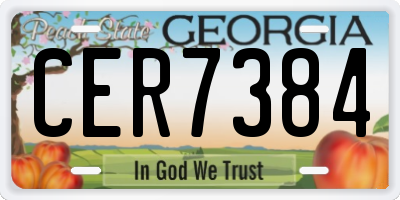 GA license plate CER7384