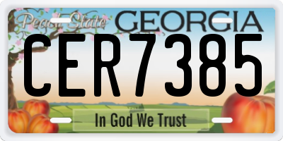 GA license plate CER7385
