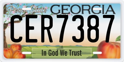 GA license plate CER7387