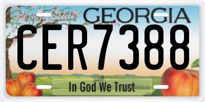 GA license plate CER7388