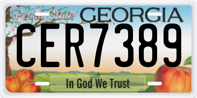 GA license plate CER7389