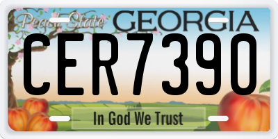 GA license plate CER7390