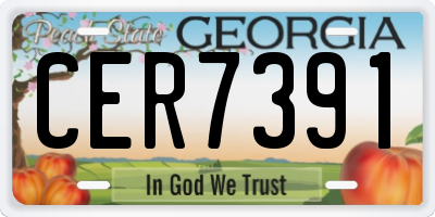 GA license plate CER7391