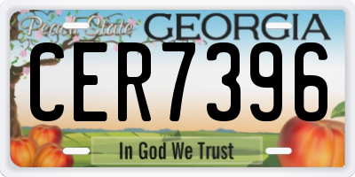 GA license plate CER7396