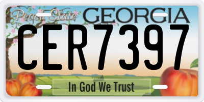 GA license plate CER7397
